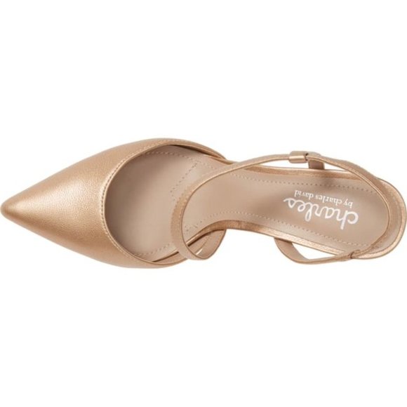 Charles David Gold Slingback Heels - Picture 5 of 6